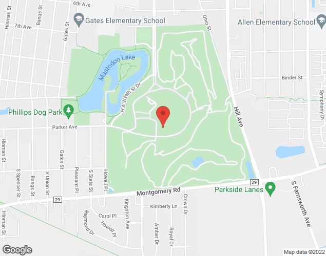 Map showing location at 1000 Ray Moses Drive, Aurora, IL
