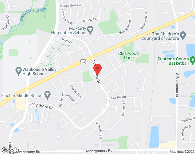 Map showing location at Long Grove - Off of Rt 34, Aurora, IL