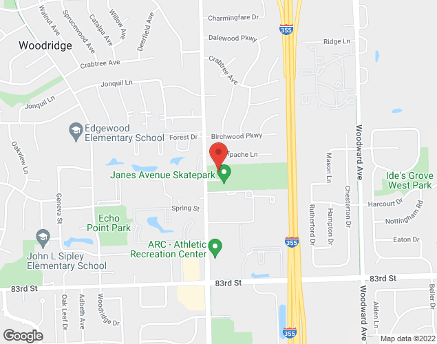 Map showing location at 7925 Janes Ave, Woodridge, IL