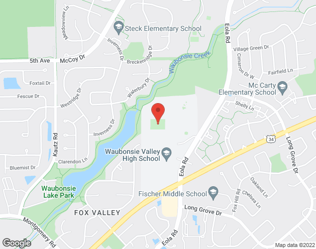 Map showing location at 2590 Ogden Avenue, Aurora, IL