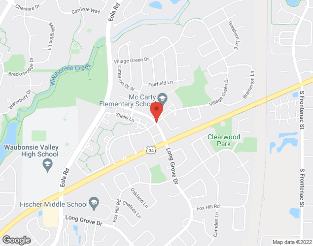 Map showing location at Long Grove Drive and Village Green Drive, Aurora, IL