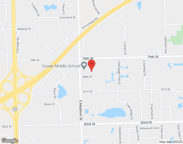 Map showing location at 7941 S Madison St, Burr Ridge, IL