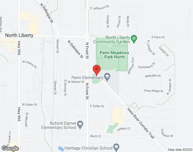 Map showing location at 205 N Dubuque St, North Liberty, IA