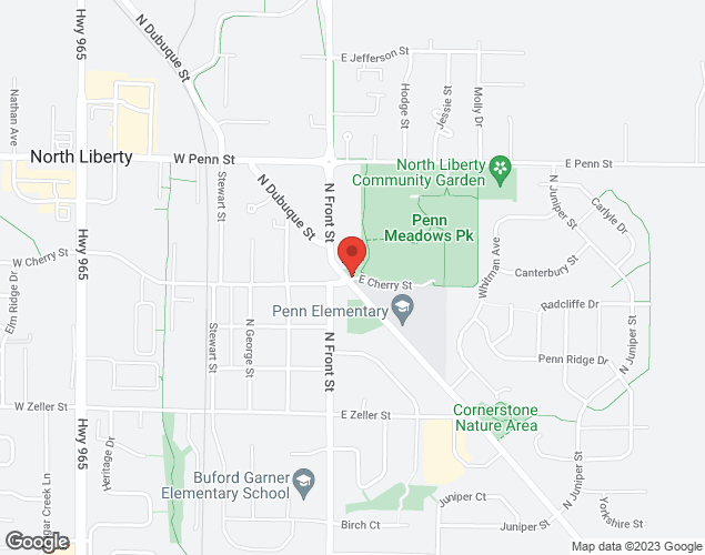 Map showing location at 170 N Dubuque St, North Liberty, IA