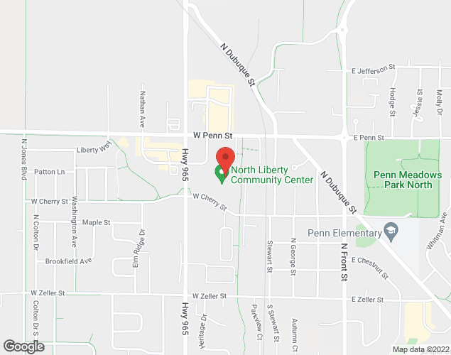 Map showing location at 520 W Cherry Street, North Liberty, IA