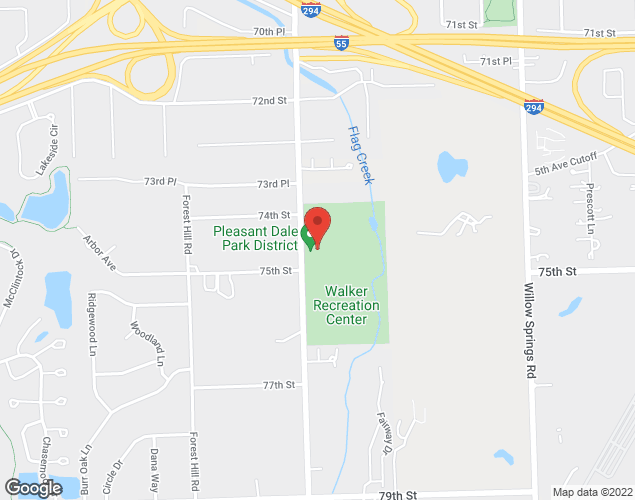 Map showing location at 7425 S. Wolf Rd., Burr Ridge, IL