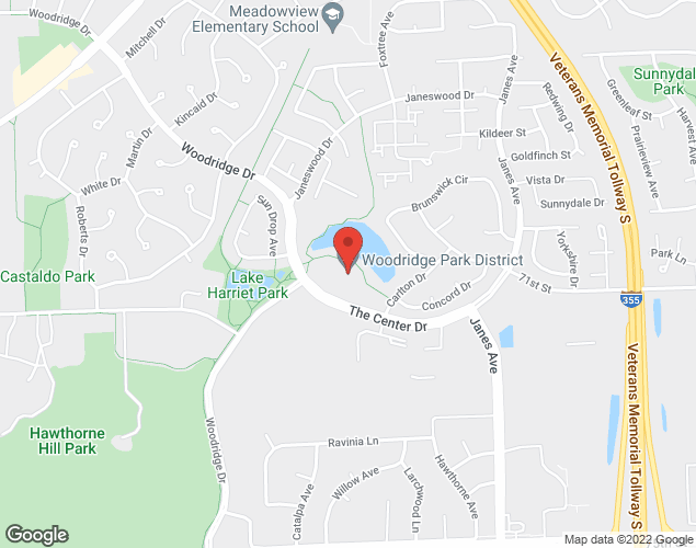 Map showing location at 2600 Center Drive, Woodridge, IL
