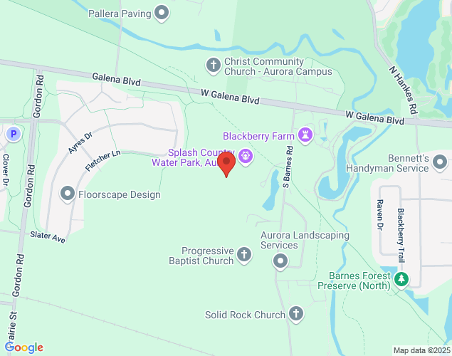 Map showing location at 195 S Barnes Rd, Aurora, IL