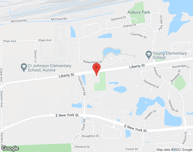 Map showing location at 2323 Liberty Street, Aurora, IL