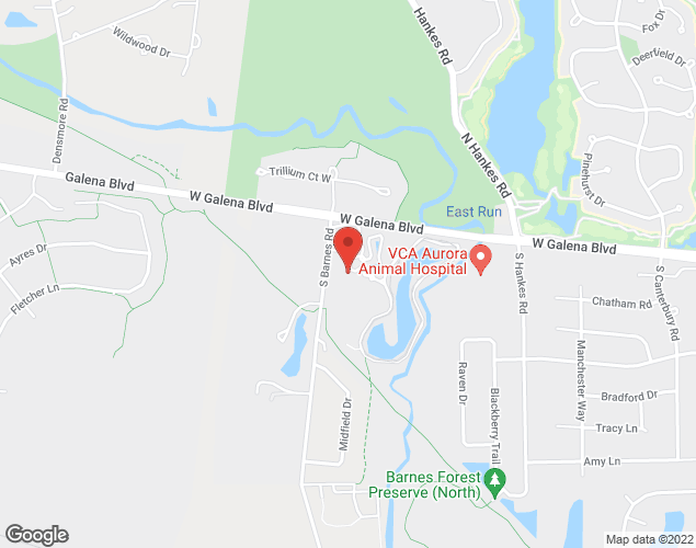 Map showing location at 100 S. Barnes Road, Aurora, IL