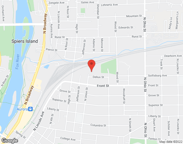 Map showing location at 517 North Union Street, Aurora, IL