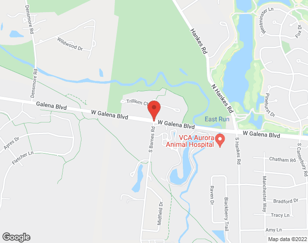 Map showing location at Barnes Road and Galena Boulevard, Aurora, IL