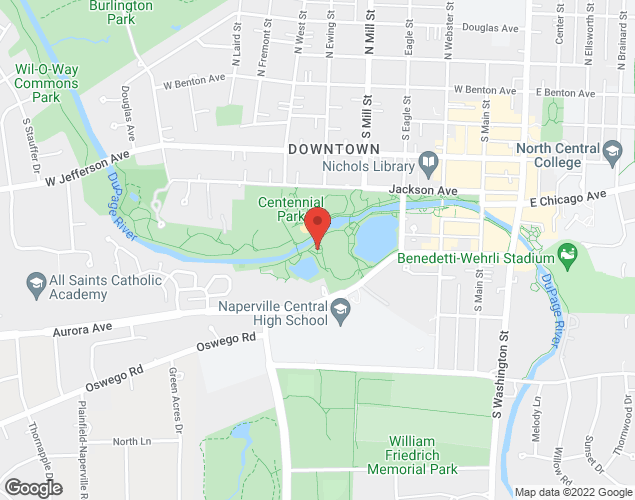 Map showing location at 443 Aurora Ave, Naperville, IL