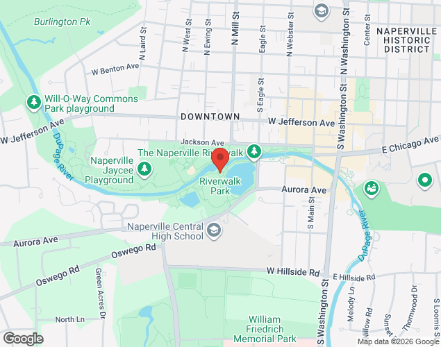 Map showing location at 441 Aurora Ave., Naperville, IL