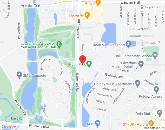 Map showing location at 2390 W Illinois Ave, Aurora, IL