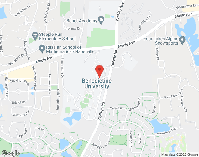 Map showing location at 5700 College Road, Lisle, IL