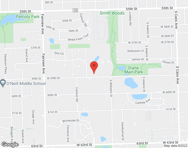 Map showing location at 400 W 59th St, Westmont, IL