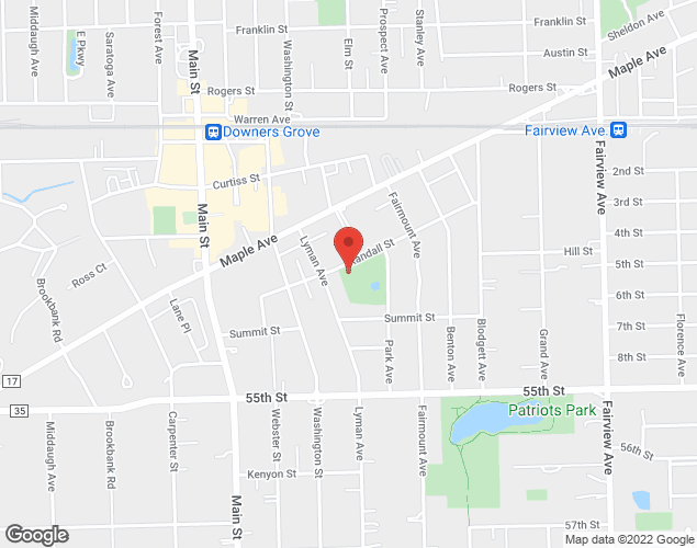Map showing location at 749 Randall Street, Downers Grove, IL