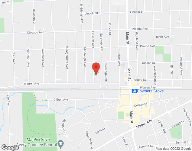 Map showing location at 4941 Linscott Avenue, Downers Grove, IL