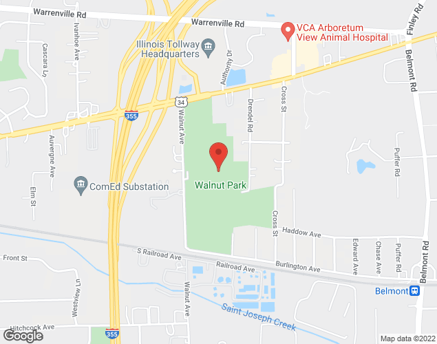 Map showing location at 4721 Walnut Avenue, Downers Grove, IL