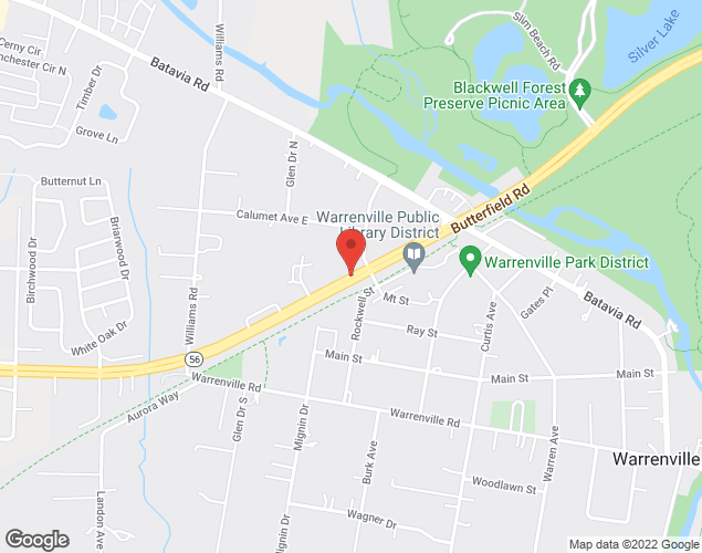 Map showing location at 26 W 151 Butterfield Rd, Wheaton, IL