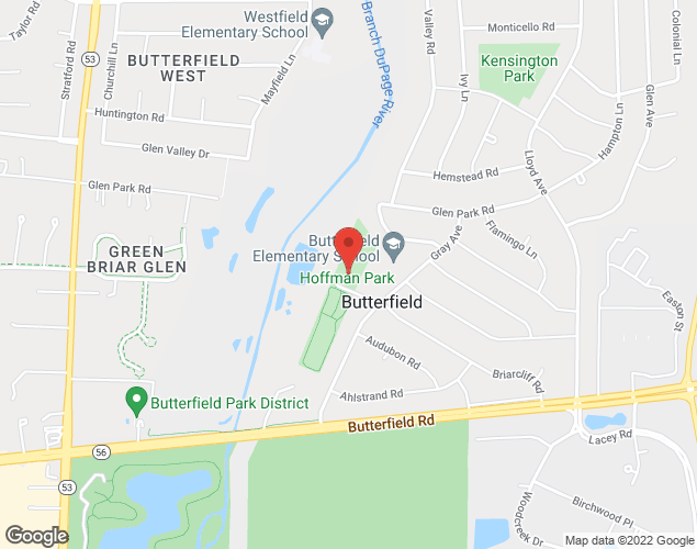 Map showing location at Hoffman Park, Lombard, IL 60148, Lombard, IL