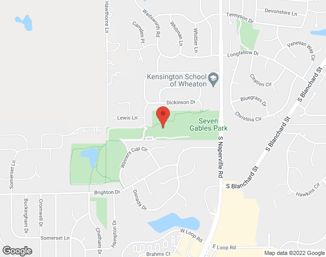 Map showing location at 1750 Naperville Rd., Wheaton, IL