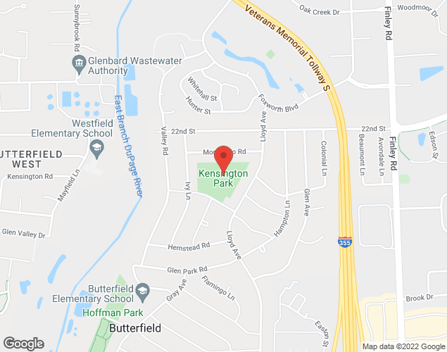 Map showing location at Kensington Park, Lombard, IL 60148, Lombard, IL