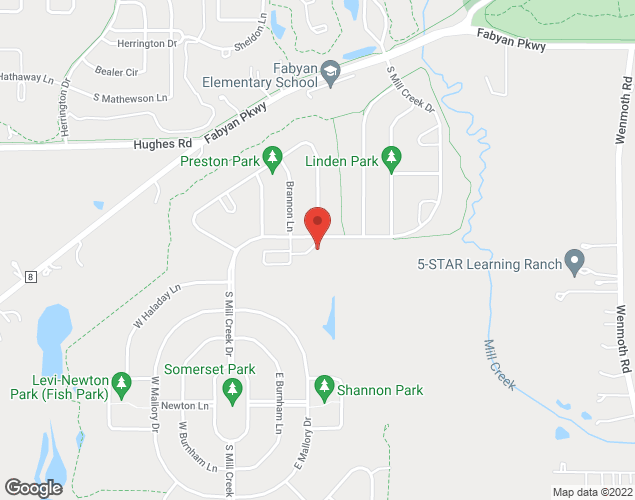 Map showing location at 39W125 S. Mill Creek Dr., Geneva, IL