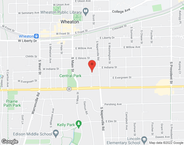 Map showing location at 500 S Naperville Rd., Wheaton, IL