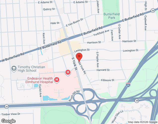 Map showing location at 0S761 Old York Road, Elmhurst, IL