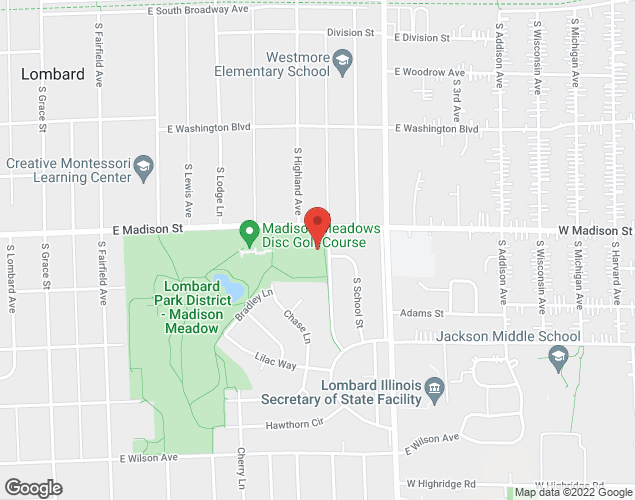 Map showing location at Field 12, Lombard, 