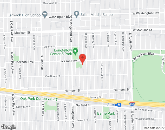 Map showing location at 715 Highland Ave, Oak Park, IL