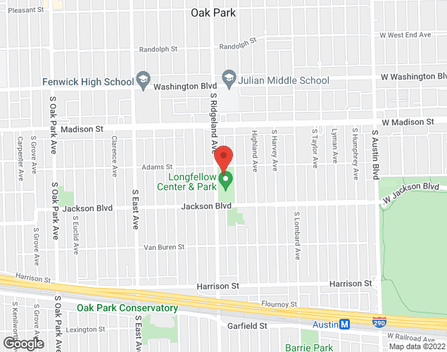 Map showing location at 610 S Ridgeland, Oak Park, IL