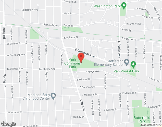 Map showing location at 665 S. York, Elmhurst, IL