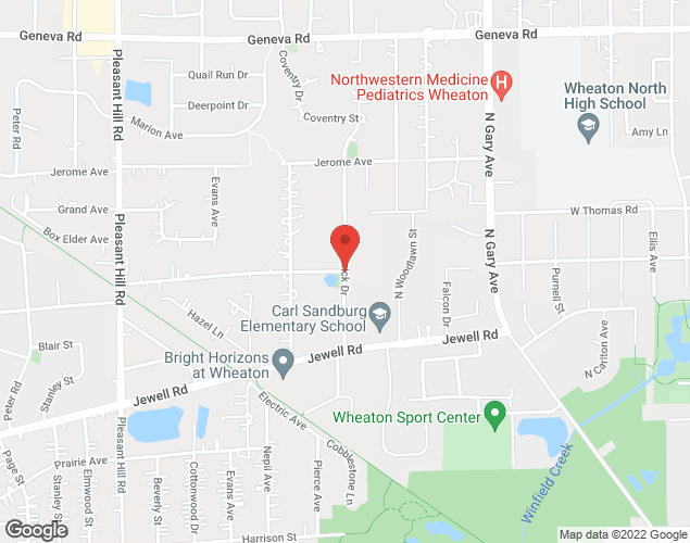 Map showing location at Armbrust Dr. & Herrick Dr., Wheaton, IL