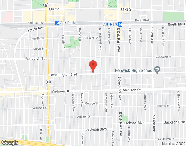 Map showing location at 916 Washington Blvd, Oak Park, IL