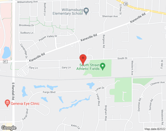 Map showing location at 1800 South Street, Geneva, IL