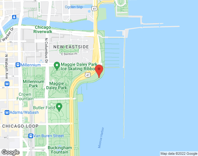 Map showing location at Lakefront, chicago, IL