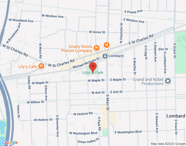 Map showing location at 150 S. Park Ave., Lombard, 