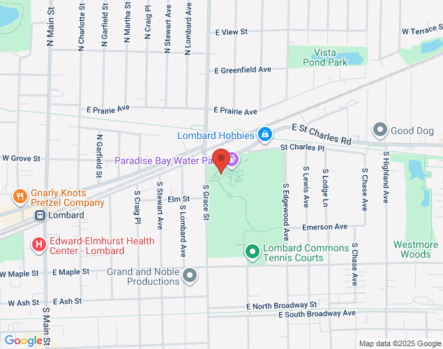 Map showing location at 437 East St. Charles Road, Lombard, IL