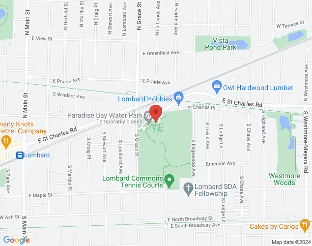 Map showing location at Lombard Common Park, Lombard, 