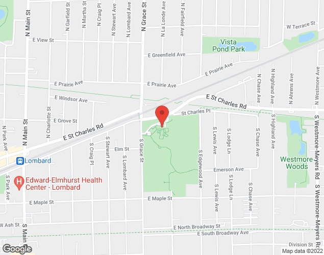 Map showing location at Lombard Common Park, Lombard, 