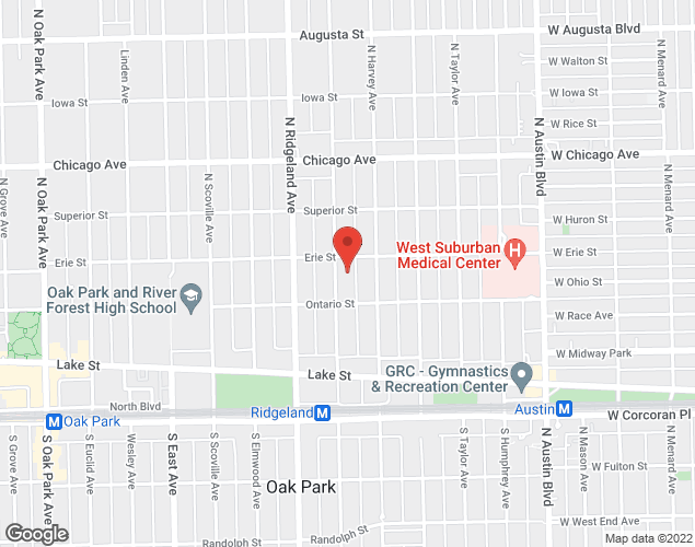 Map showing location at 230 N Cuyler, Oak Park, IL