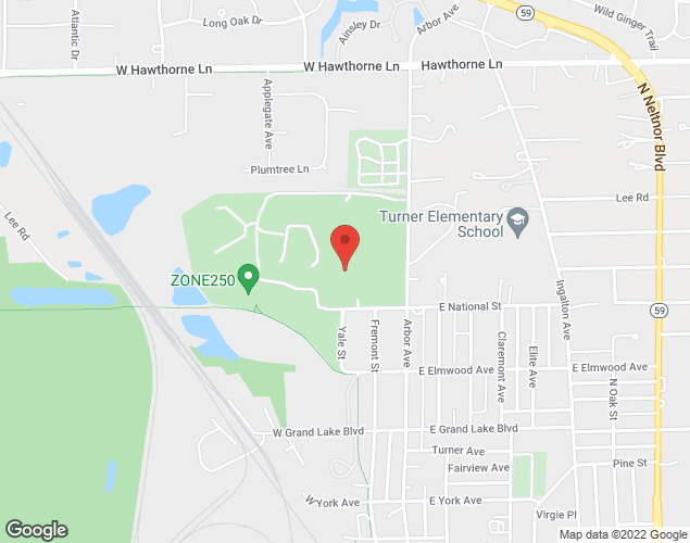 Map showing location at 129 W National Street, West Chicago, IL