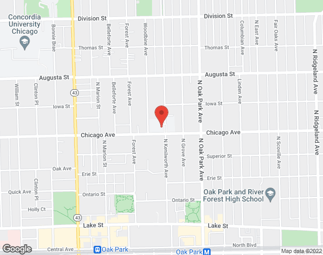 Map showing location at 508 N Kenilworth, Oak Park, IL