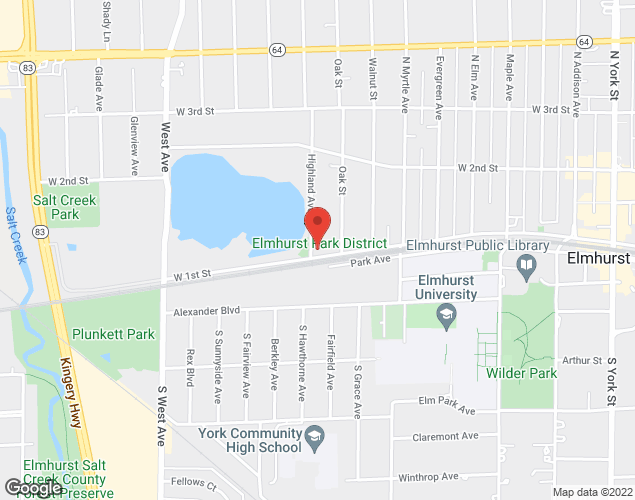 Map showing location at 375 W. First St., Elmhurst, IL