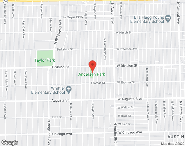 Map showing location at 824 N Hayes, Oak Park, IL