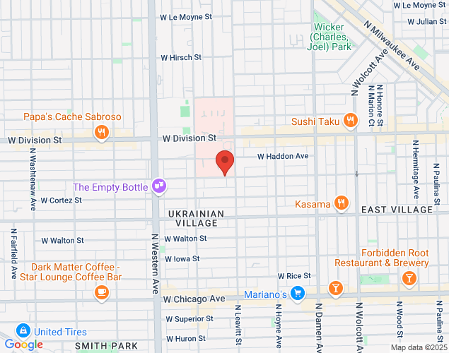 Map showing location at , chicago, IL