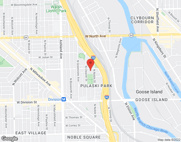 Map showing location at 1419 W Blackhawk St, chicago, IL
